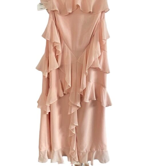 Fame and Partners Marissa Ruffle Maxi Dress Pale Pink Lined Boho Size 2 NWT - Picture 4 of 10